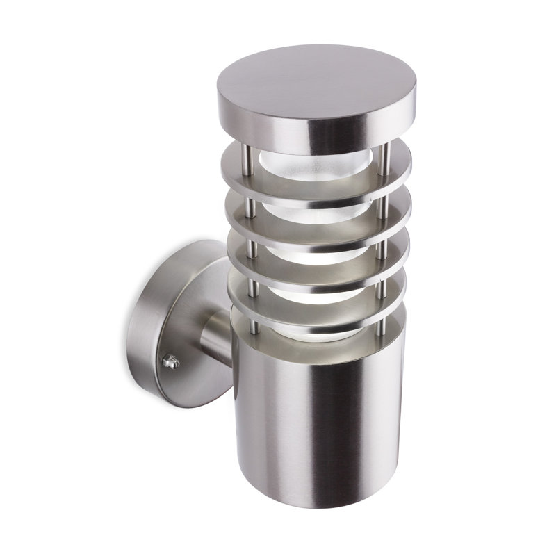 Silver 9.84 cm H Hardwired Integrated LED Outdoor Wall Lantern