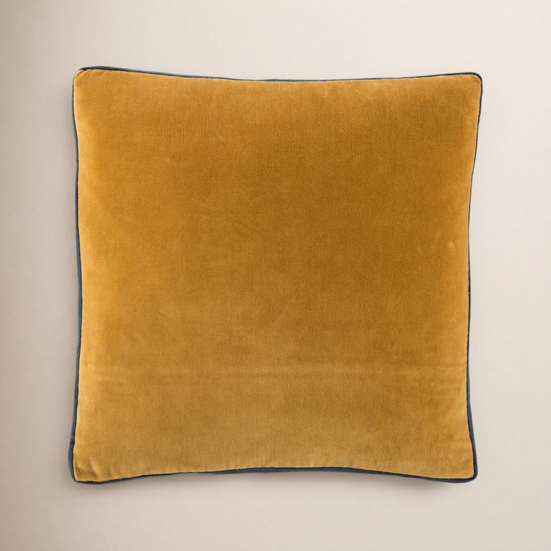Coussin décoratif 100% coton 18 po Brixen, Housse de coussin seulement - sans coussin, Jaune