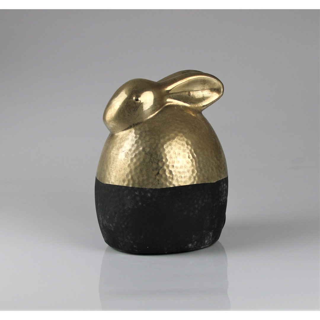 Hase Schwarz Gold Stein 24Cm