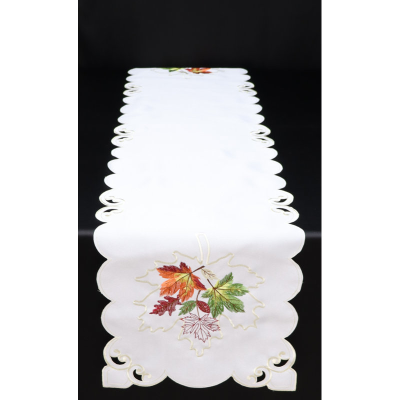 (16 x 36 po) Tapis de couloir blanc / feuilles, 72 po x 16 po