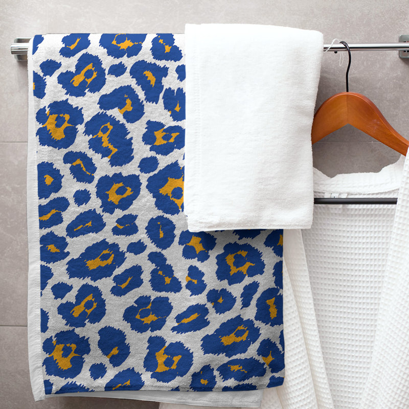 Everdene Bath Towel, Polyester/Cotton Blend, White/Gold/Blue