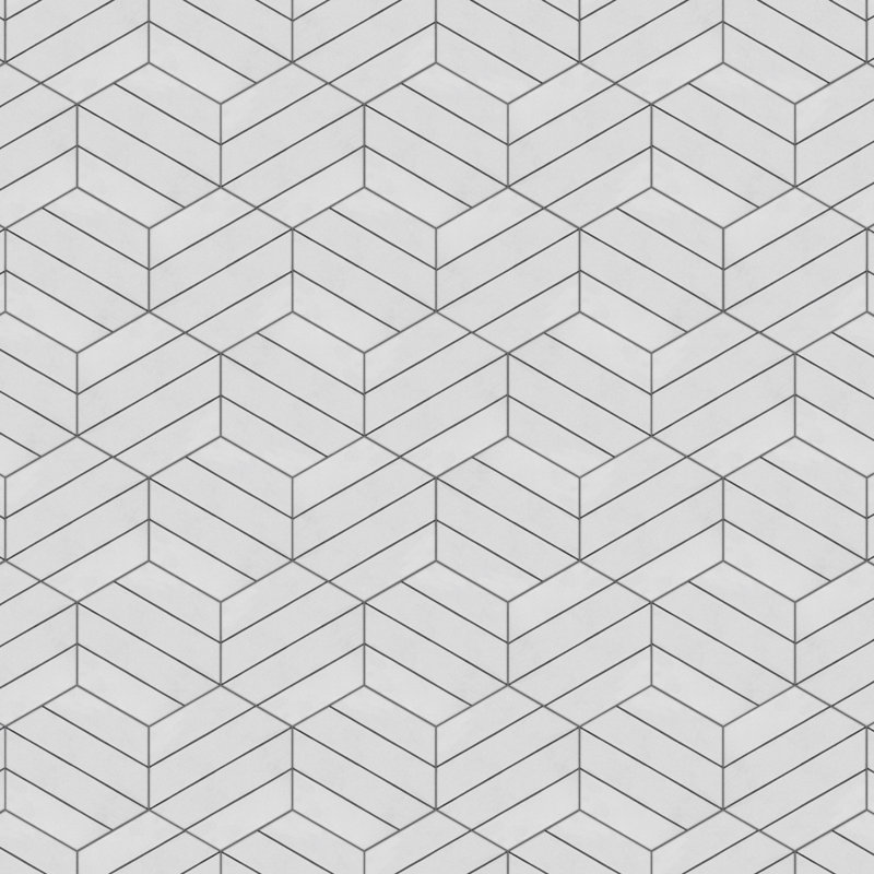 Portas Savona Hex 9" x 10" Porcelain Patterned Wall & Floor Tile, White/Charcoal