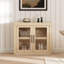 Buffet Mid-Century moderne avec 2 portes et console média en bois pour le salon