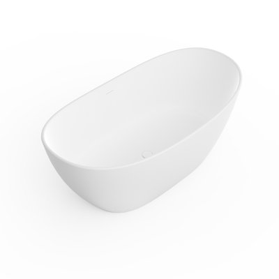 Baignoire autoportante à surface solide blanc mat ergonomique et confortable pour une expérience de salle de bain luxueuse