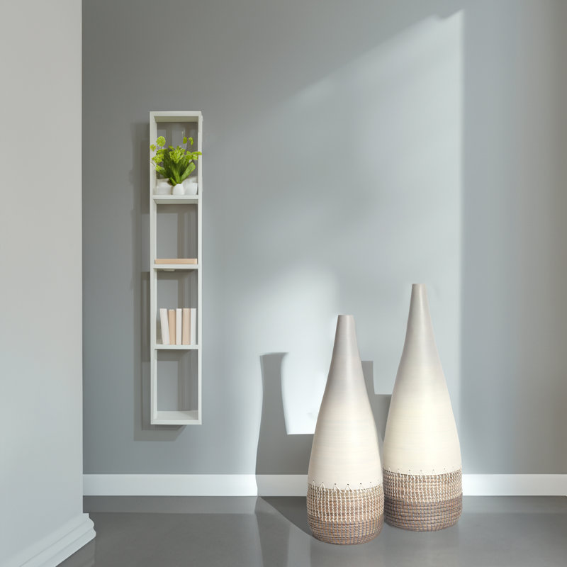 Ensemble de vases de plancher en bambou filé et en ruppie 2 pièces Oberon