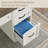 Deanjelo 57" Farmhouse Computer Desk with Outlet and 5 Drawers&Filing Cabinet,Large Storage Cabinet for Home Office,Off White/Rustic Brown-1863598457