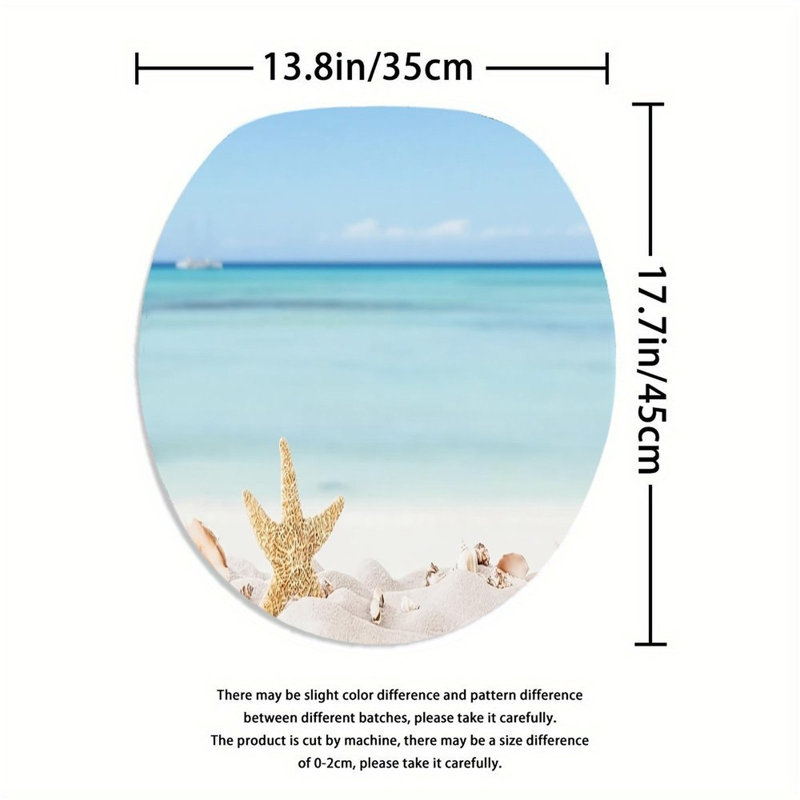 Ensemble de 3 tapis de douche à motif d'étoiles de mer turquoise pour décor de salle de bain bord de mer