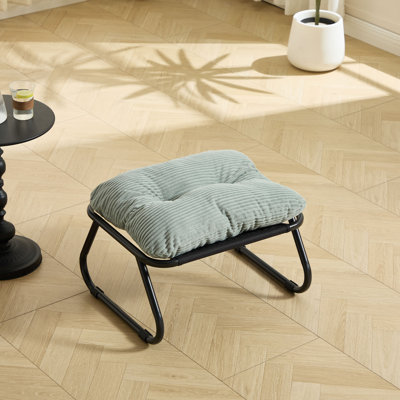 Méridienne d'extérieur pour patio avec repose-pieds, fauteuil inclinable confortable avec coussin gonflable et repose-pieds, idéale pour le salon, la chambre à coucher, la structure de la salle de lecture avec coussin