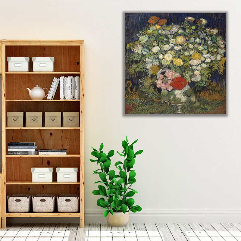 Bouquet de fleurs dans un vase, 1890, reproduction d'art sur toile, H 16 po x l 16 po
