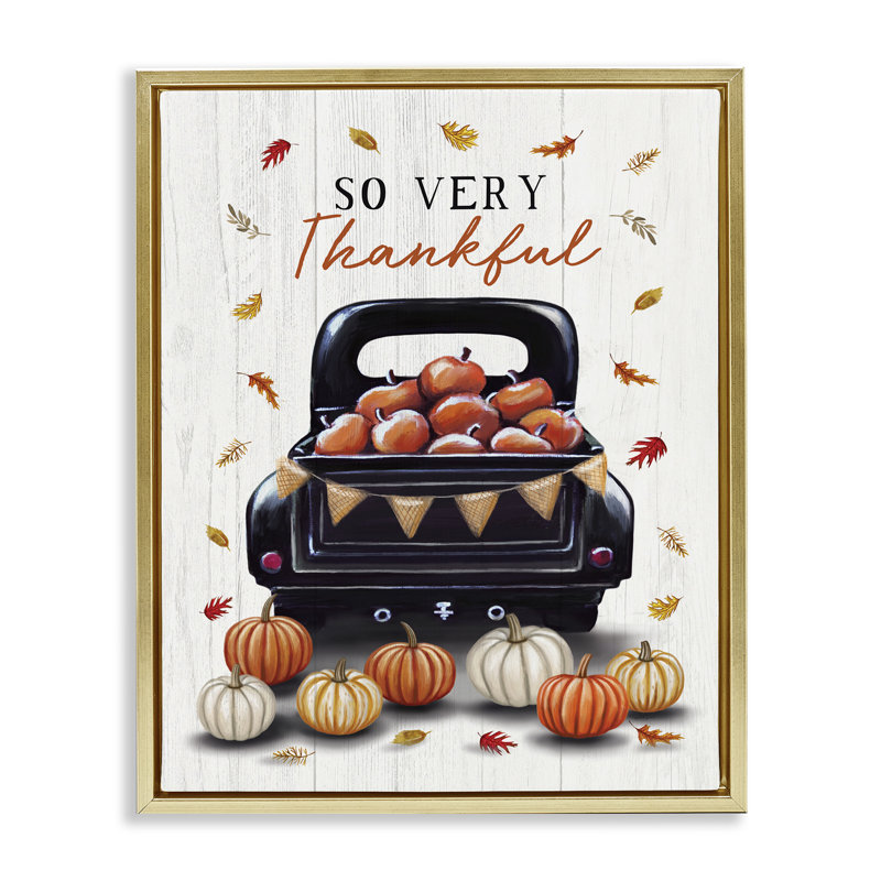 Cadre flottant Autumnal So Very Thankful, design par Elizabeth Tyndall, H 21 po x l 17 po, Cadre flottant métallique doré