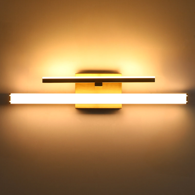 24" Integrated Dual Light Bar, Dimmable LED Vanity Light with 3 Adjustable Color