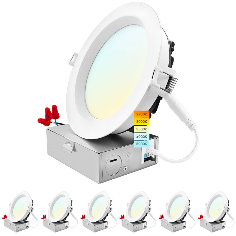 6'' Tunable Color Temperature 18 Watt Dimmable Air-Tight IC Rated LED Canless Recessed Lighting Kit