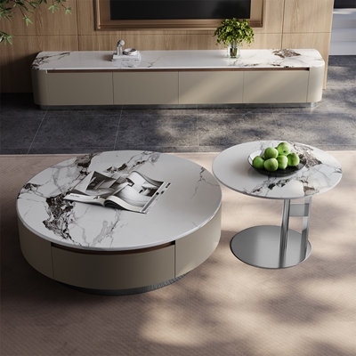 Light luxury round rock table