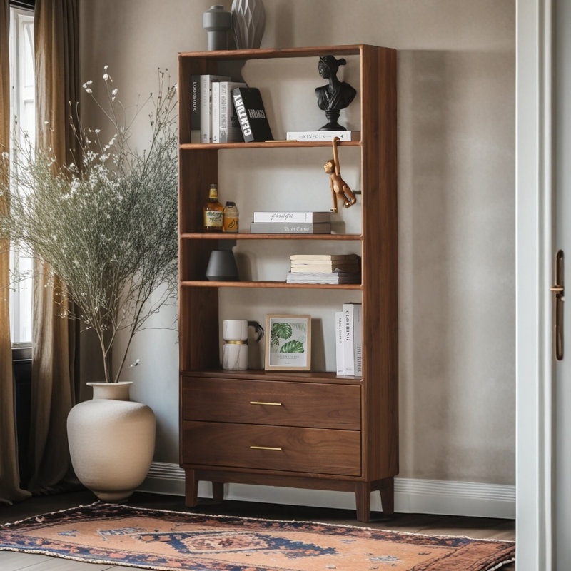 Simple modern style bookcase, 69.69" H x 31.5" W x 11.81" D