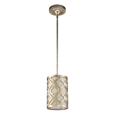 Mini-luminaire suspendu McClusky Arabella - métal semi-encastré argent patiné