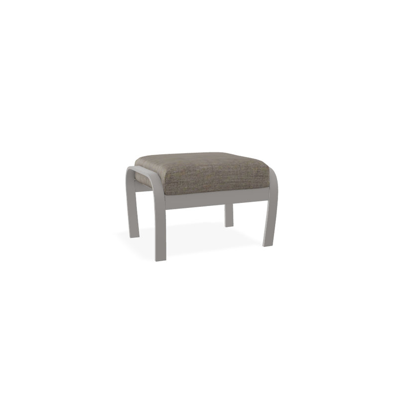 Repose-pieds avec coussin Askar, Tissage uni cendre coulée Sunbrella®, Gris chaleureux texturé