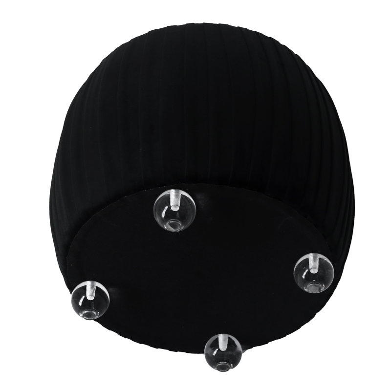 Sagebrook Home 19" Newry Black Velvet Storage Stool, Black