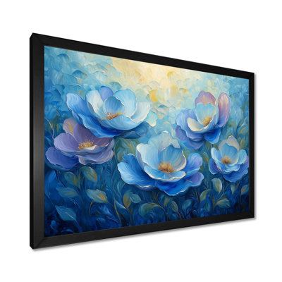 Blue Peonies Petals In Harmony III - Peonies Framed Wall Art