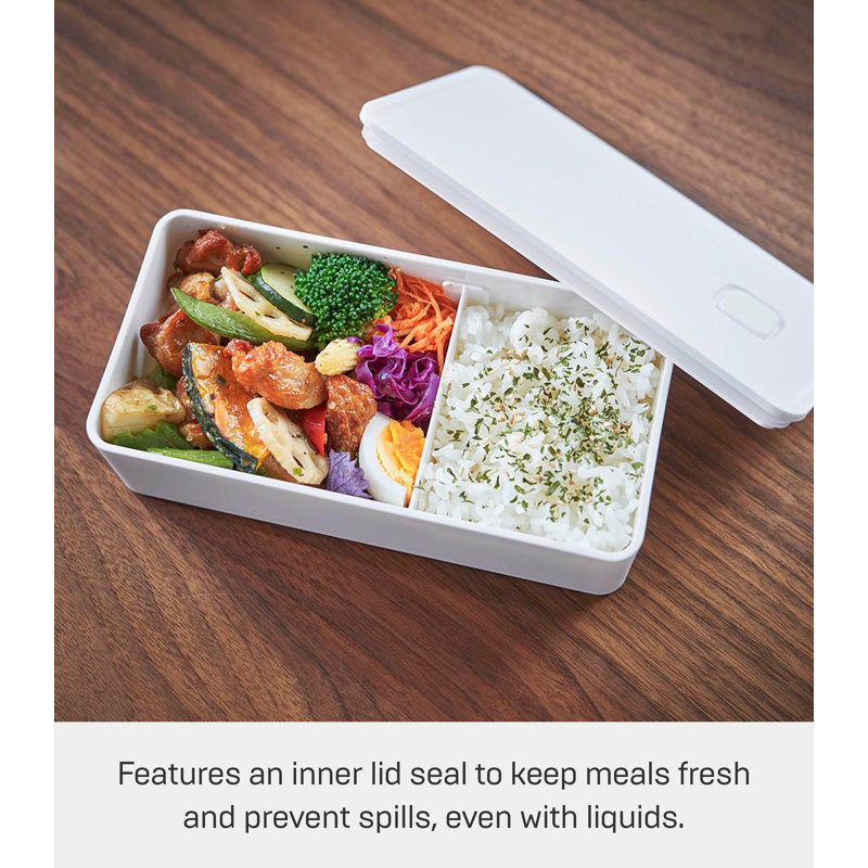 White Polypropylene Vacuum-Sealing Bento Box, 500ml