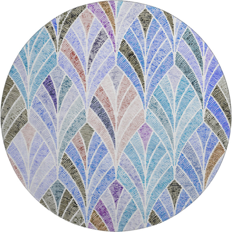 Premium Machine Washable Prisco Blue Rug