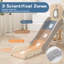 Glissoire pour tout-petits 6 en 1 pour enfants, glissade pour tout-petits avec panier de basketball, grimpeur et espace de rangement-112618450