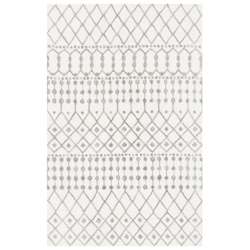 Dobbins Hand Tufted Wool Geometric Rug, Rectangle 3' x 5'