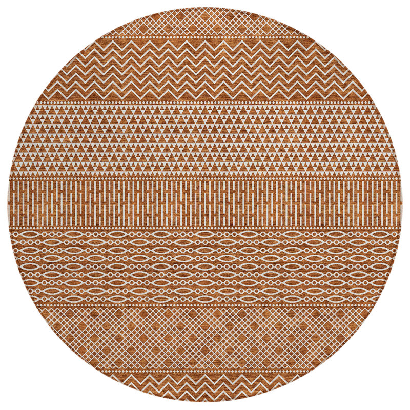 Tisdell Area Rug with Non-Slip Backing, Round 8'