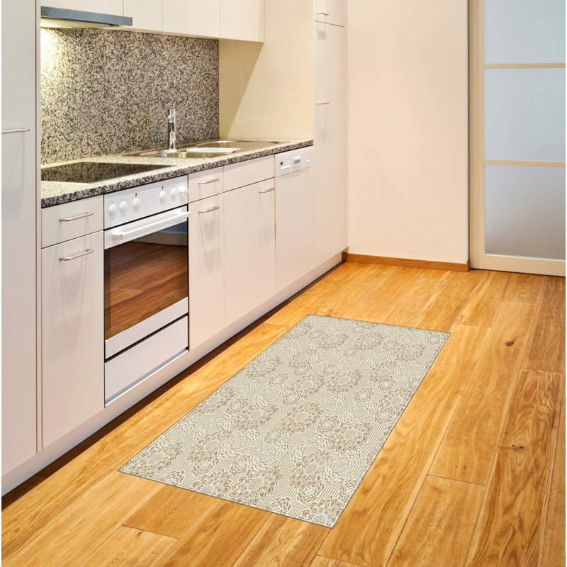Tapis décoratif floral à haute densité en fibres de polyester, Rectangle— 4 pi x 5 pi 8 po