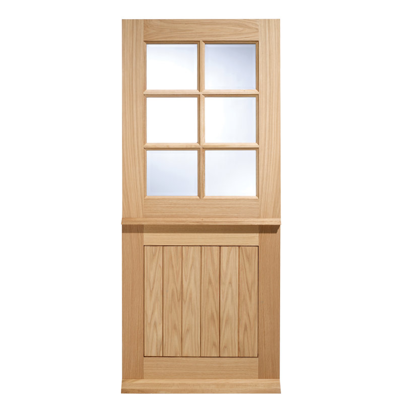 Cottage Stable 6L Glazed Oak External Door, 2032mm H x 813mm W x 44mm D