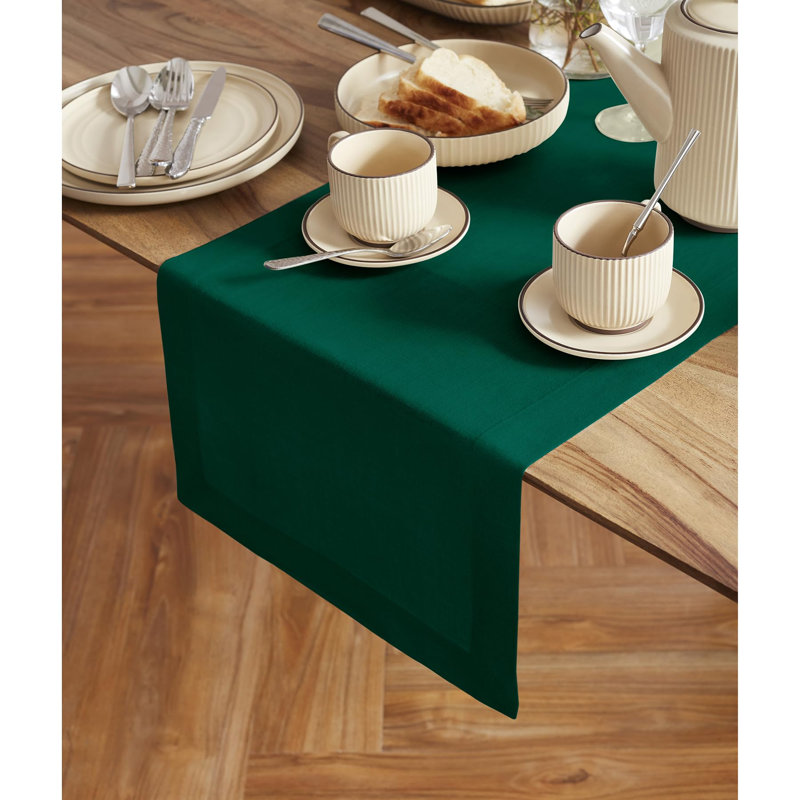Sonoma - 100% Pure Linen Table Runner (Pre-Washed), Green, 54" x 14"