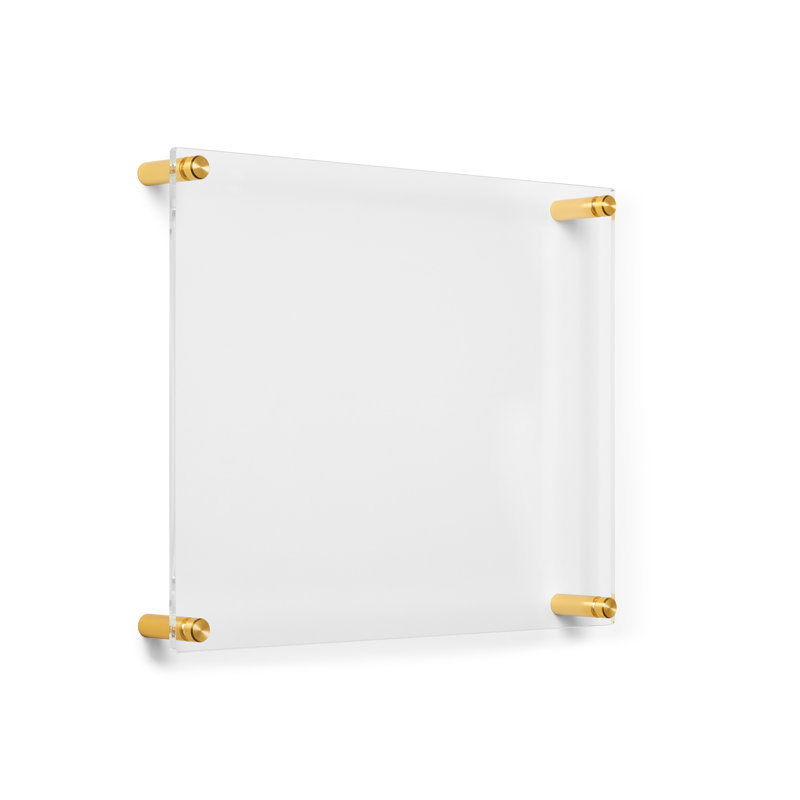 Clear UV-Grade Acrylic Modern Floating Picture Frame - Gold, 8" x 10"