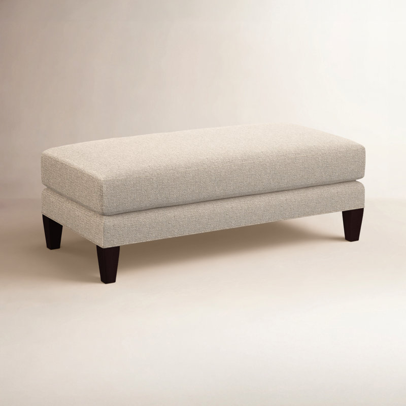 Celeste 48" Upholstered Cocktail Ottoman, Java Finish, Green and Blue Stripe; 0252-54