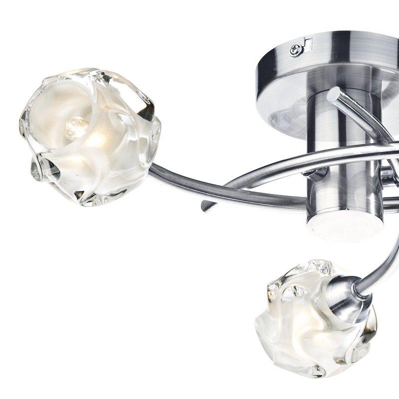 Mcdermott Semi Flush Mount, Satin Chrome