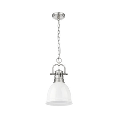 Luminaire suspendu unique à 1 lumière Alethia sans accents de matériau secondaire ou d'accent