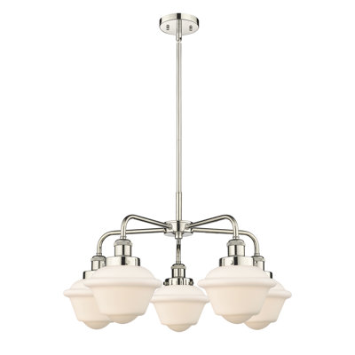 Lustre bol à 5 lumières en verre à intensité variable Grourke
