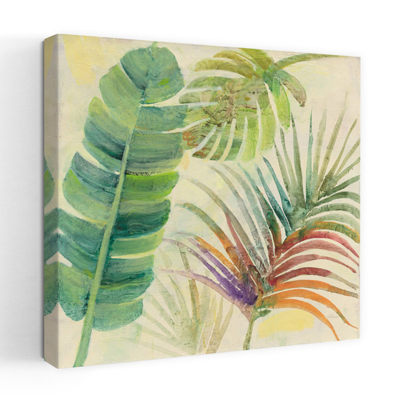 «Tropical Delight I Abstract Palm Tropical Landscape Art», H 18 po x l 18 po