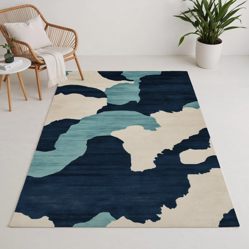 Watercolor Gray Indoor and Outdoor Area Rug, Rectangle 9' x 12'