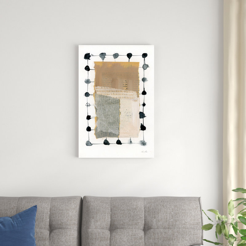 «Neutral Collage II» par Laura Horn - peinture sur toile tendue, H 30 po x l 20 po