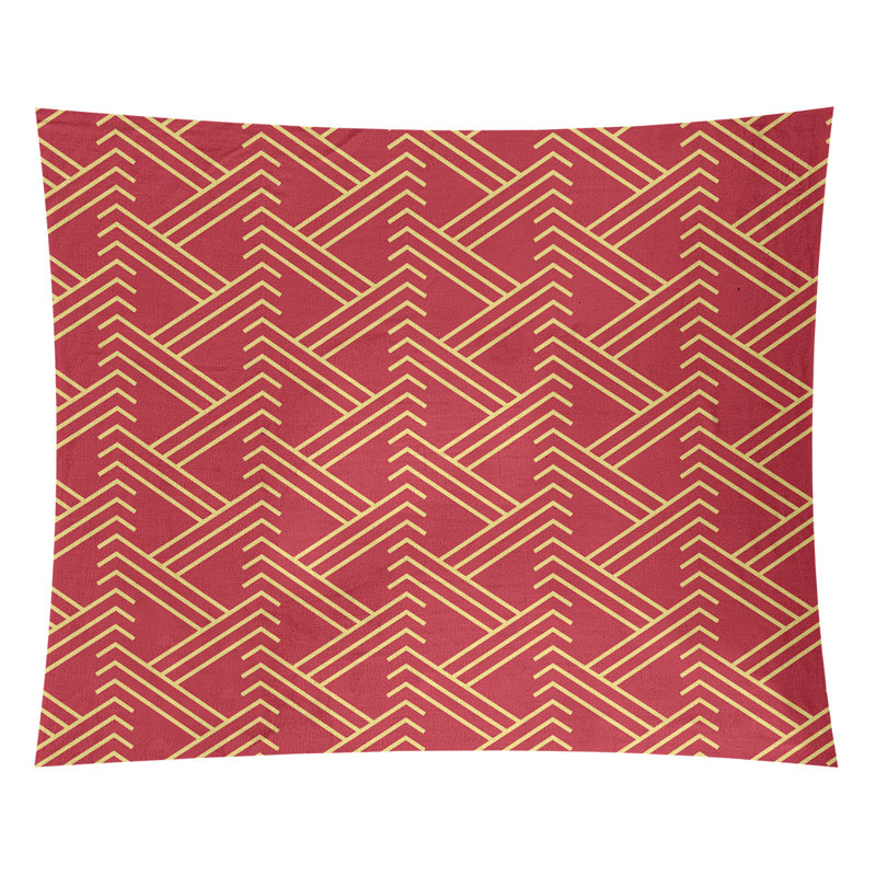 Jordao Polyester Tapestry, 68" H x 80" W, Red/Yellow