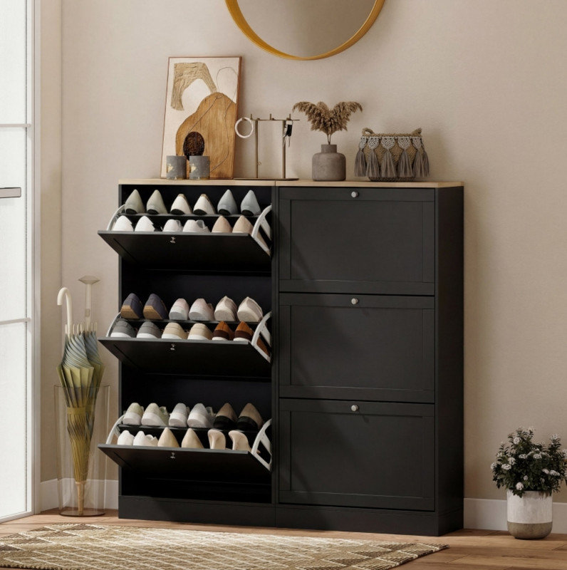 18 Pair Flip Down Shoe Storage