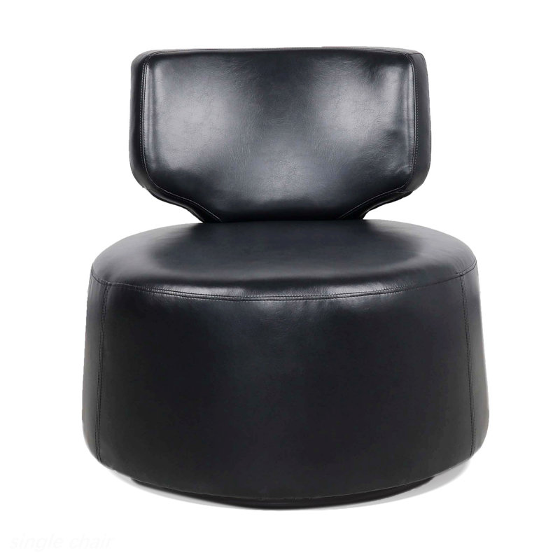 Chaise d'appoint l 29 po Dilen, Similicuir noir