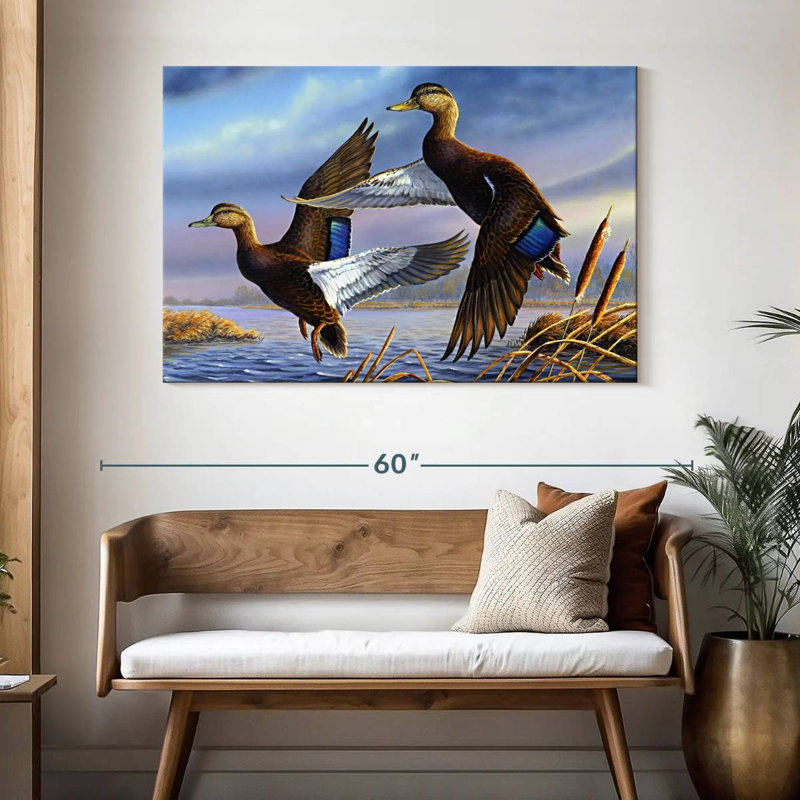Black Mallards, 32" H x 48" W