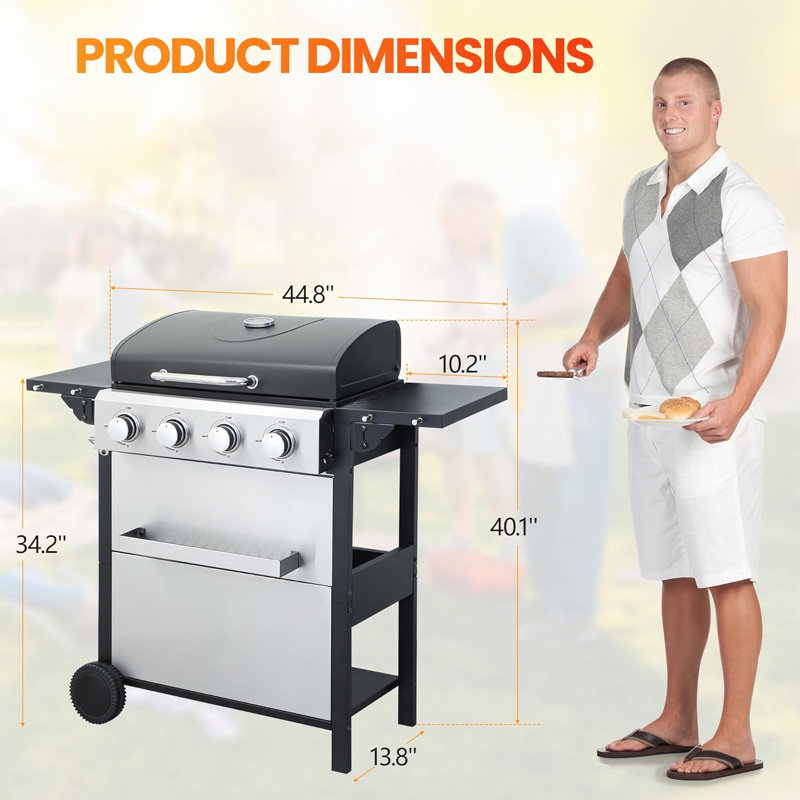 4-Burner Propane Gas BBQ Grill