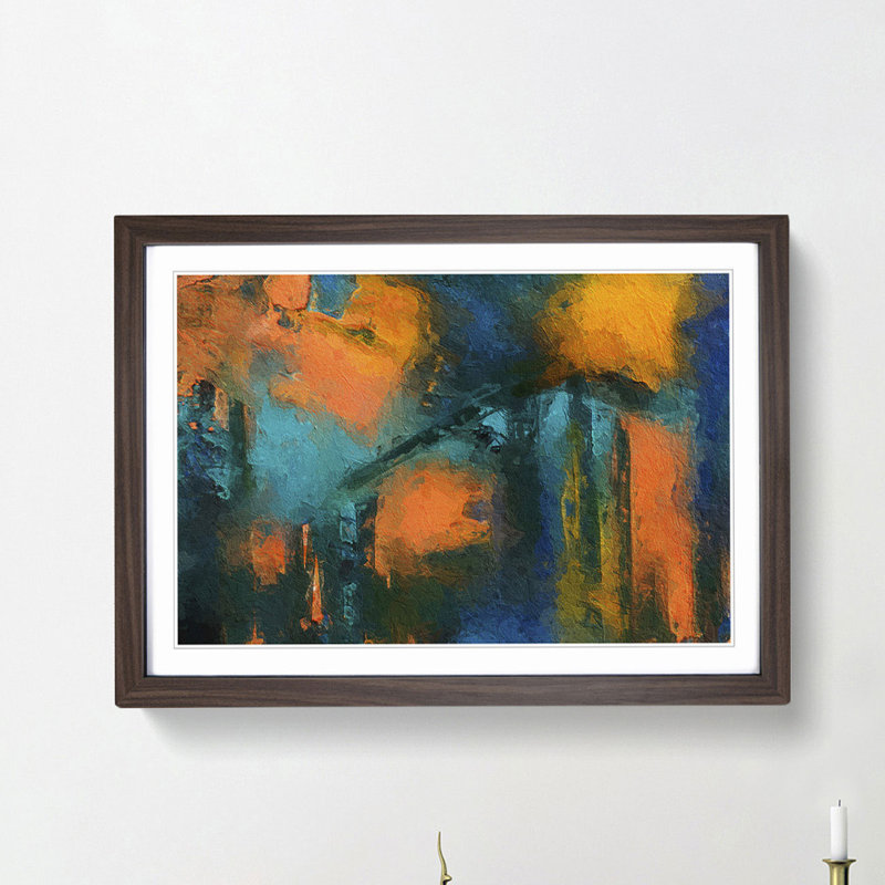 Abstract Vol.59 by S.Johnson - Single Picture Frame Print, 24cm H x 33cm W x 2cm D, Walnut Framed