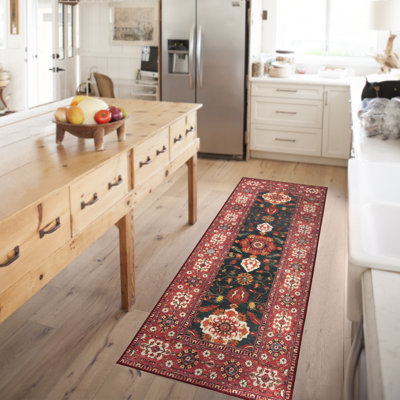Tapis rouge / noir Ramage Indigo