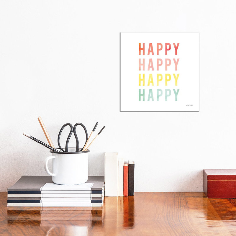 Happy Happy by Ann Kelle - Wrapped Canvas Gallery-Wrapped Canvas Giclée, 30.48 cm H x 30.48 cm W