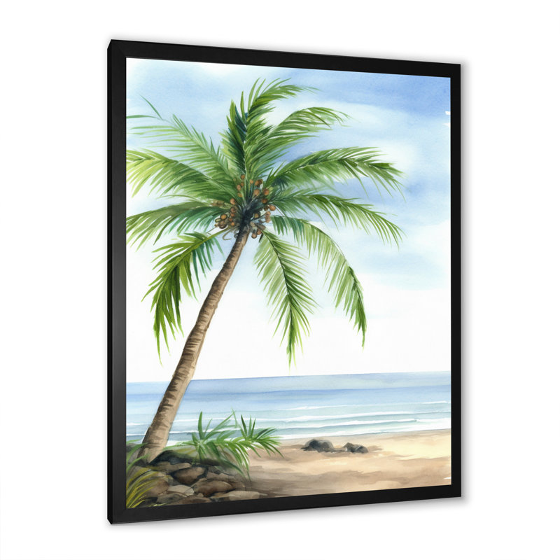 Bay Isle Home Palm Tree At The Beach Resort V On Canvas Print | Wayfair