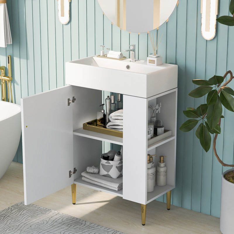 Armoire de salle de bain fonctionnelle avec rangement, idéale pour organiser les essentiels de la salle de bain et améliorer l'espace utilitaire