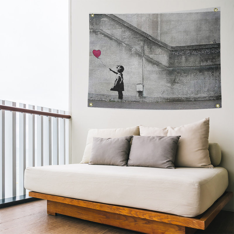 Loom Woven Polyester Tapestry, 59" H x 80" W x 1" D