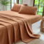 Ensemble de literie 100% coton lavé 4 pièces, 1 drap-housse, 1 drap plat et 2 taies d'oreiller, ensemble de draps texturés confortables-124541786-124541788